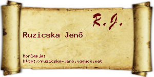 Ruzicska Jenő névjegykártya