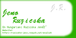 jeno ruzicska business card